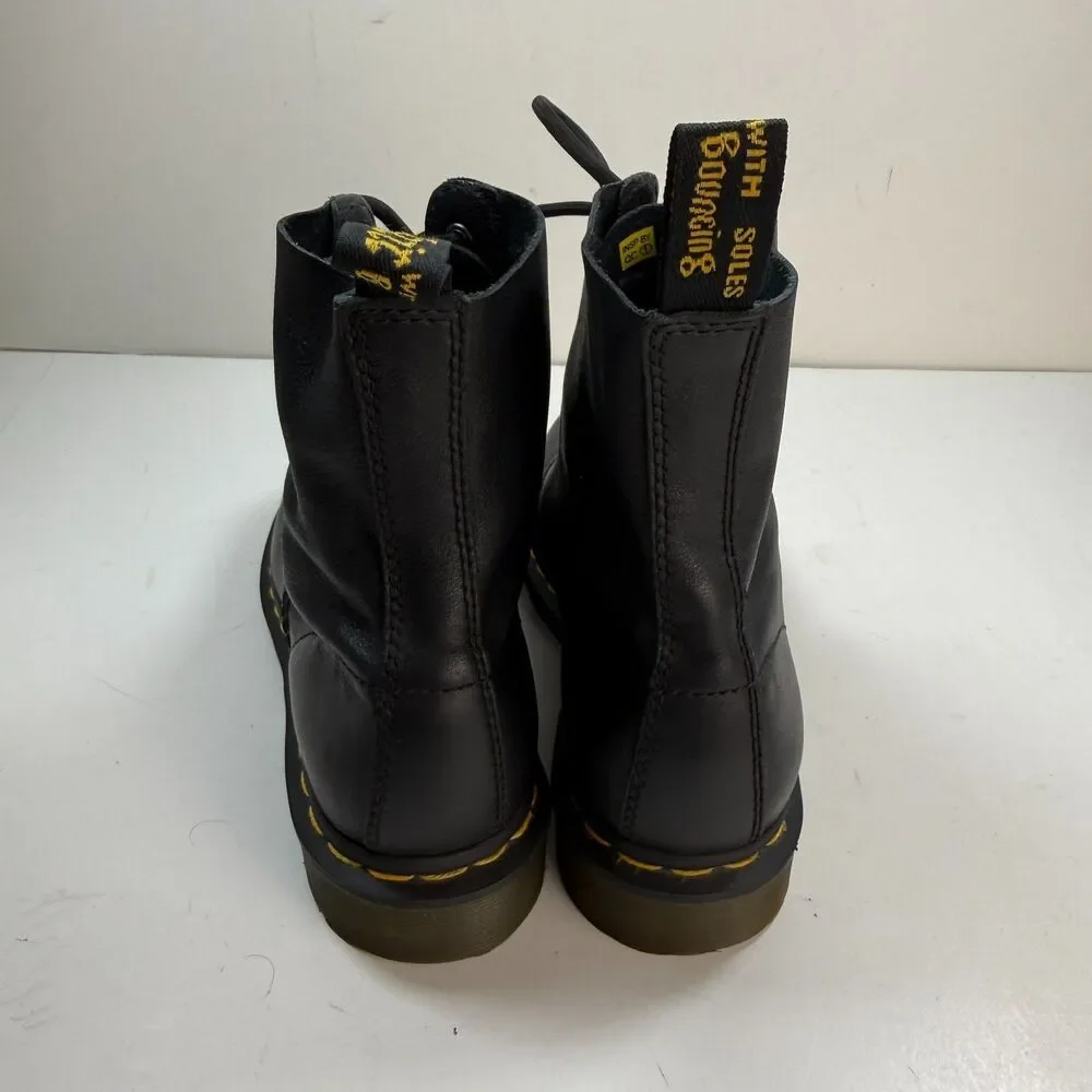 Dr Martens 1460 Pascal Black Leather 8 Eye Combat Boots Womens Size 7 AirWair